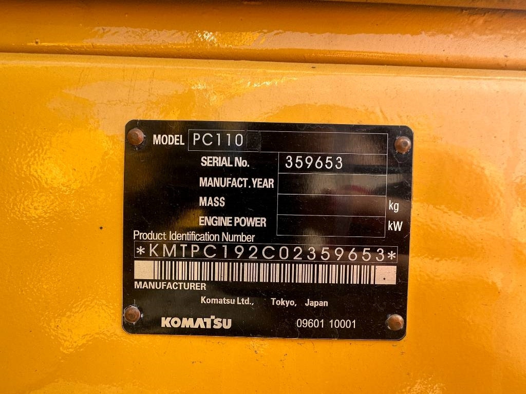 Komatsu PC 110 - Ekskavator me zinxhirë: foto 3 Komatsu PC 110 - Ekskavator me zinxhirë: foto 3