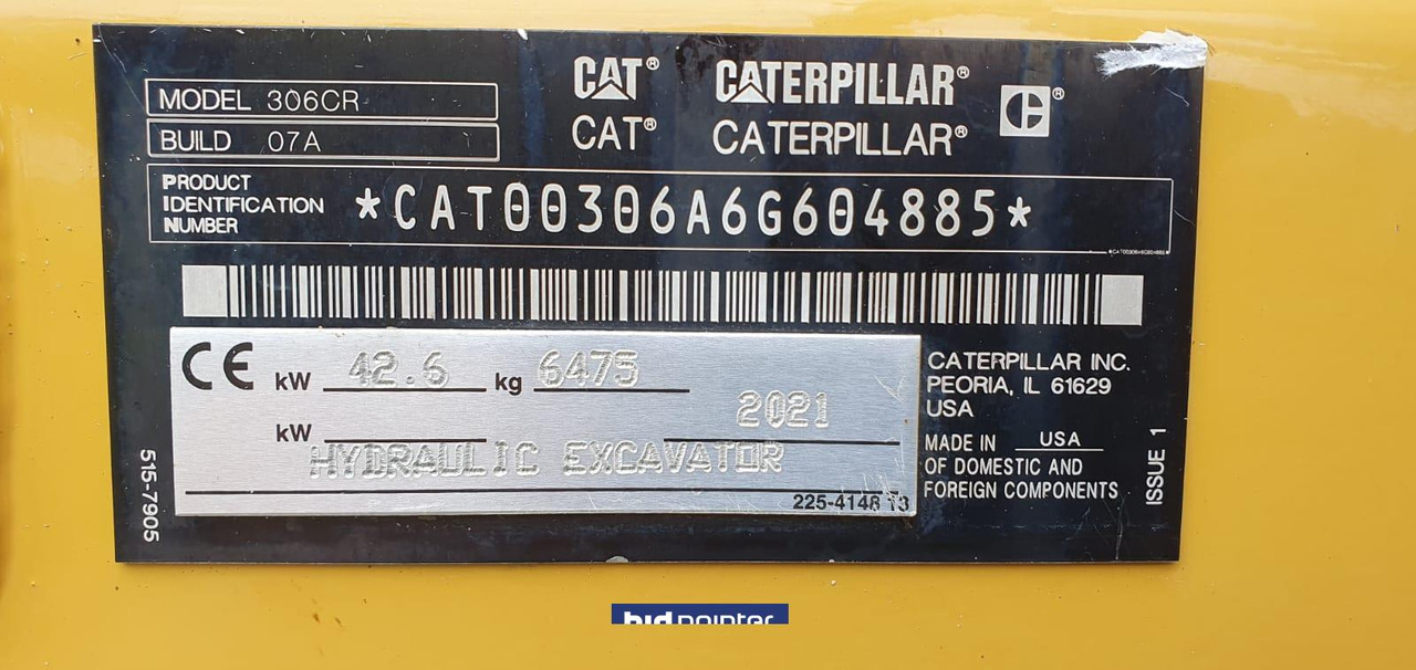 Miniekskavator Cat 306 CR: foto 6