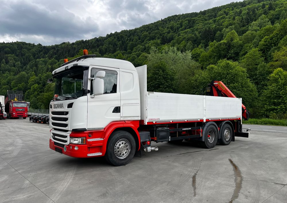 Scania G450 // 6x2// Skrzynia 6.40x2.49 // HDS Palfinger // Oś skrętna podnoszona // - Kamion me karroceri të hapur, Kamion me vinç: foto 2 Scania G450 // 6x2// Skrzynia 6.40x2.49 // HDS Palfinger // Oś skrętna podnoszona // - Kamion me karroceri të hapur, Kamion me vinç: foto 2