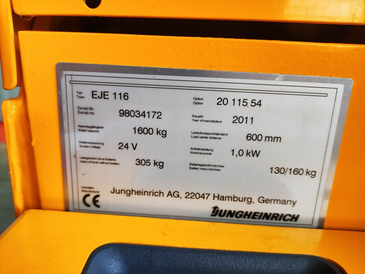 Jungheinrich EJE 116 - Pirun paletash: foto 5 Jungheinrich EJE 116 - Pirun paletash: foto 5