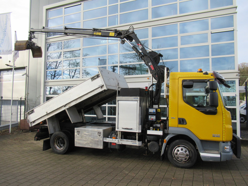 Kamion vetëshkarkues, Kamion me vinç DAF LF45.160 EEV Kipper + HIAB 044 D-3 RF Kran Crane: foto 6