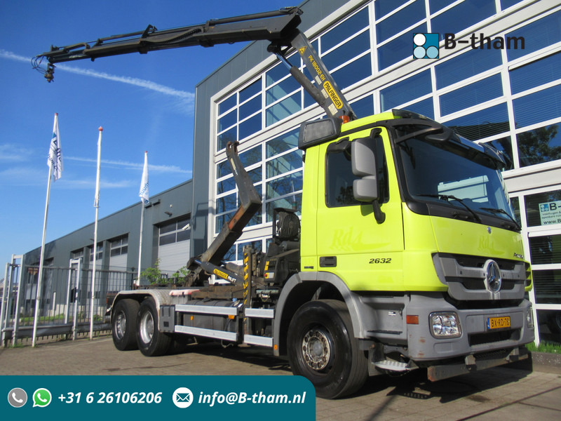 Mercedes-Benz Actros 2632 6X4 Steel + Palfinger PK18002-EH + 20T Haak Hook Haken - Transportjer kontejnerësh/ Kamion me karroceri të çmontueshme, Kamion me vinç: foto 1 Mercedes-Benz Actros 2632 6X4 Steel + Palfinger PK18002-EH + 20T Haak Hook Haken - Transportjer kontejnerësh/ Kamion me karroceri të çmontueshme, Kamion me vinç: foto 1