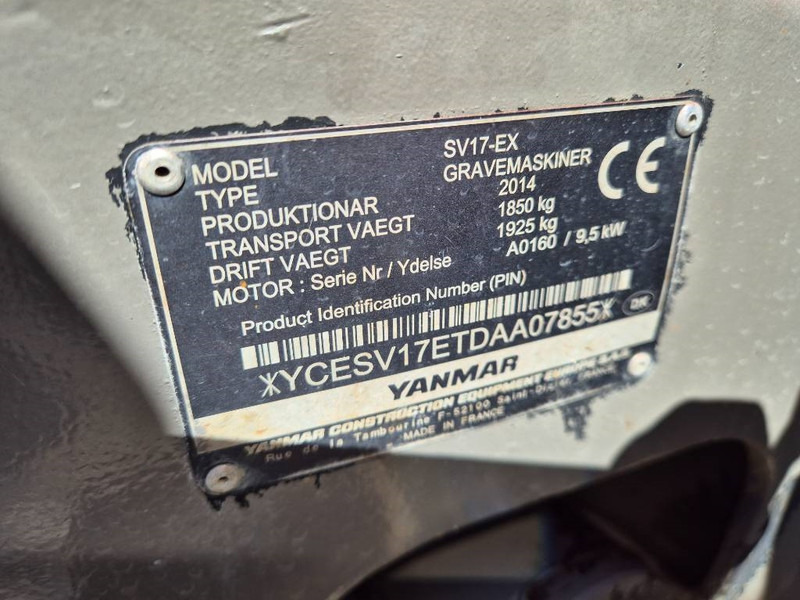 Miniekskavator Yanmar SV 17 EX //Centralsmøring//Hurtigskifte: foto 10