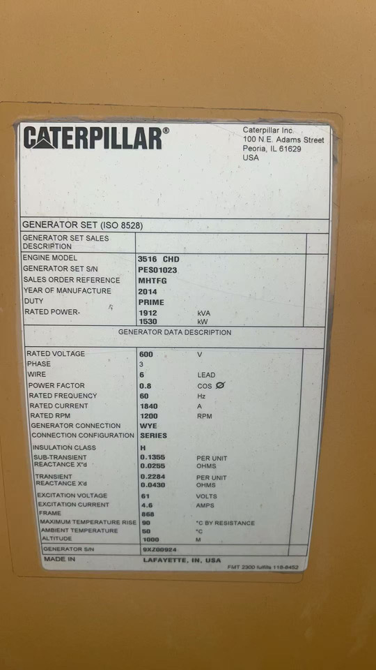 Lizingu i CATPILLAR 3516CHD CATPILLAR 3516CHD: foto 6