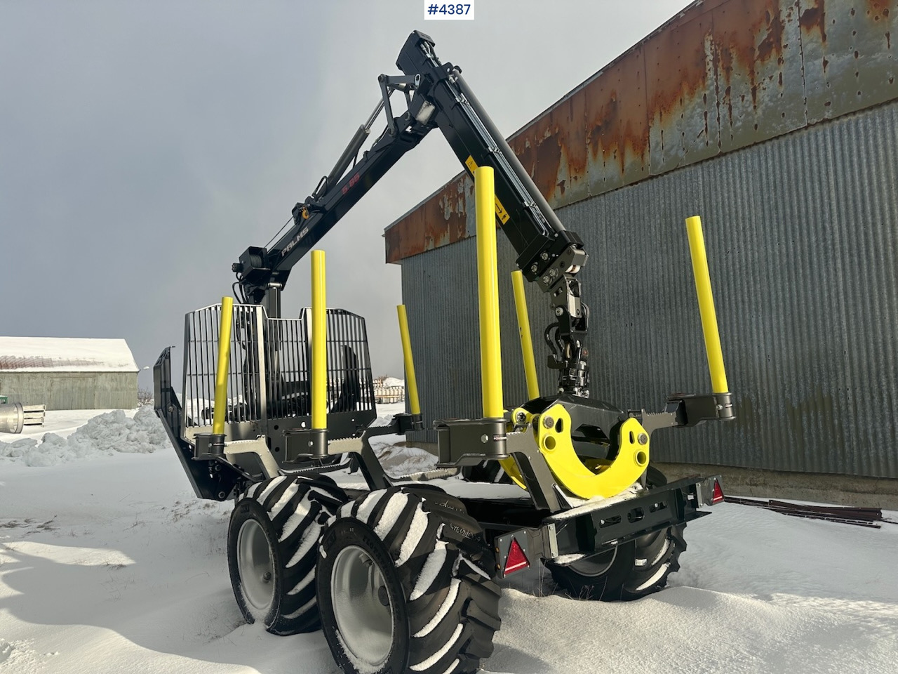 2023 Palms u12 timber trailer w/ Palms 5,85 krane. Never used. - Rimorkio për transport druri: foto 1 2023 Palms u12 timber trailer w/ Palms 5,85 krane. Never used. - Rimorkio për transport druri: foto 1