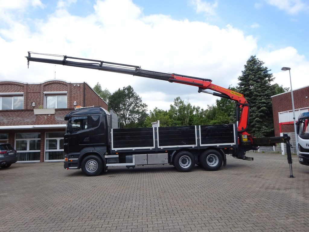 Scania R620 V8 Pritsche + PALFINGER 22002EH Kran Scania R620 V8 Pritsche + PALFINGER 22002EH Kran - Kamion me vinç, Kamion me karroceri të hapur: foto 1 Scania R620 V8 Pritsche + PALFINGER 22002EH Kran Scania R620 V8 Pritsche + PALFINGER 22002EH Kran - Kamion me vinç, Kamion me karroceri të hapur: foto 1