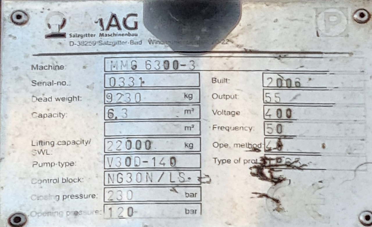 Peiner SMAG MMG 6300-3-S - Kovë kafshuese për Pajisje portuale: foto 5 Peiner SMAG MMG 6300-3-S - Kovë kafshuese për Pajisje portuale: foto 5