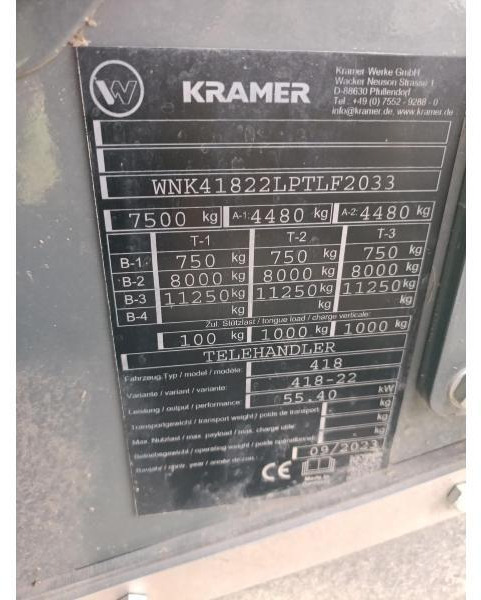 KRAMER KT276 - Ekskavator teleskopik: foto 5 KRAMER KT276 - Ekskavator teleskopik: foto 5