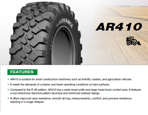 400/70R20 AR410 Advance Available as loose tire or complete wheel. - Fadrom me goma: foto 3 400/70R20 AR410 Advance Available as loose tire or complete wheel. - Fadrom me goma: foto 3