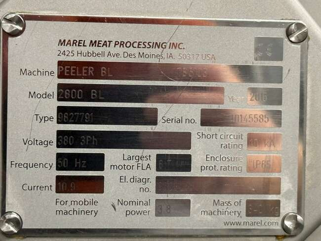 Makineri ushqimore Marel Townsend sausage peeler Peeler BL 2800: foto 13