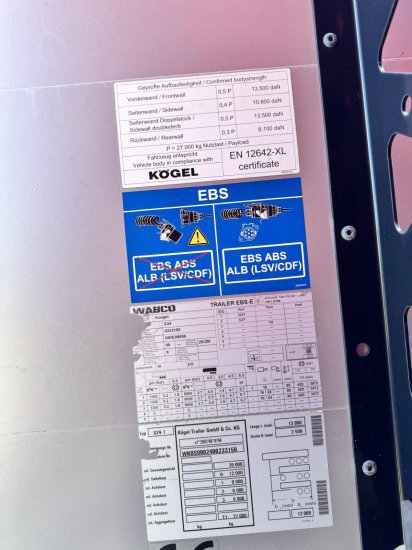 Kögel SN 24-1 - Gjysmë rimorkio me tendë: foto 3 Kögel SN 24-1 - Gjysmë rimorkio me tendë: foto 3