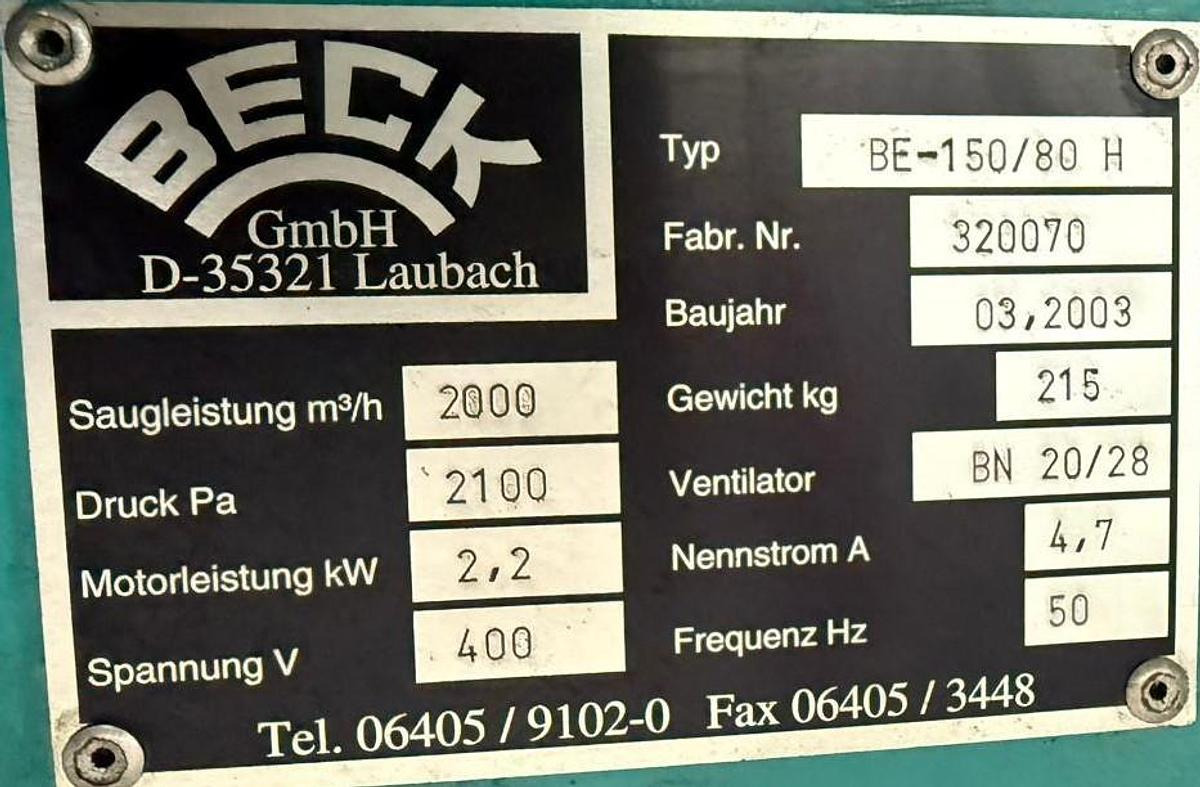 Absaugtisch BECK - Pajisje HVAC: foto 4 Absaugtisch BECK - Pajisje HVAC: foto 4