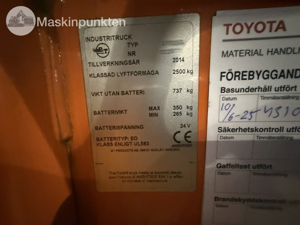 Pirun elektrik Toyota BT LPE 250: foto 6
