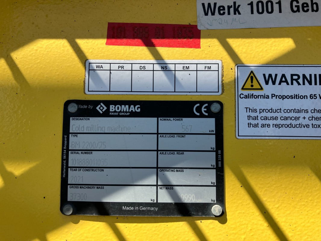 BOMAG DE BM 2200/75 Stage IV/Tier 4f - Frezë asfalti: foto 2 BOMAG DE BM 2200/75 Stage IV/Tier 4f - Frezë asfalti: foto 2