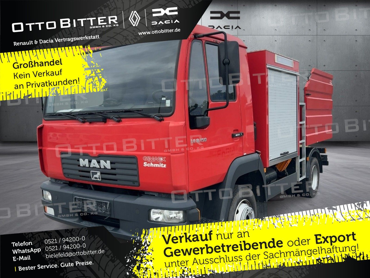 MAN LE 8150 4x2 Löschfahrzeug/Feuerwehr/Wassertank - Kamioni: foto 1 MAN LE 8150 4x2 Löschfahrzeug/Feuerwehr/Wassertank - Kamioni: foto 1