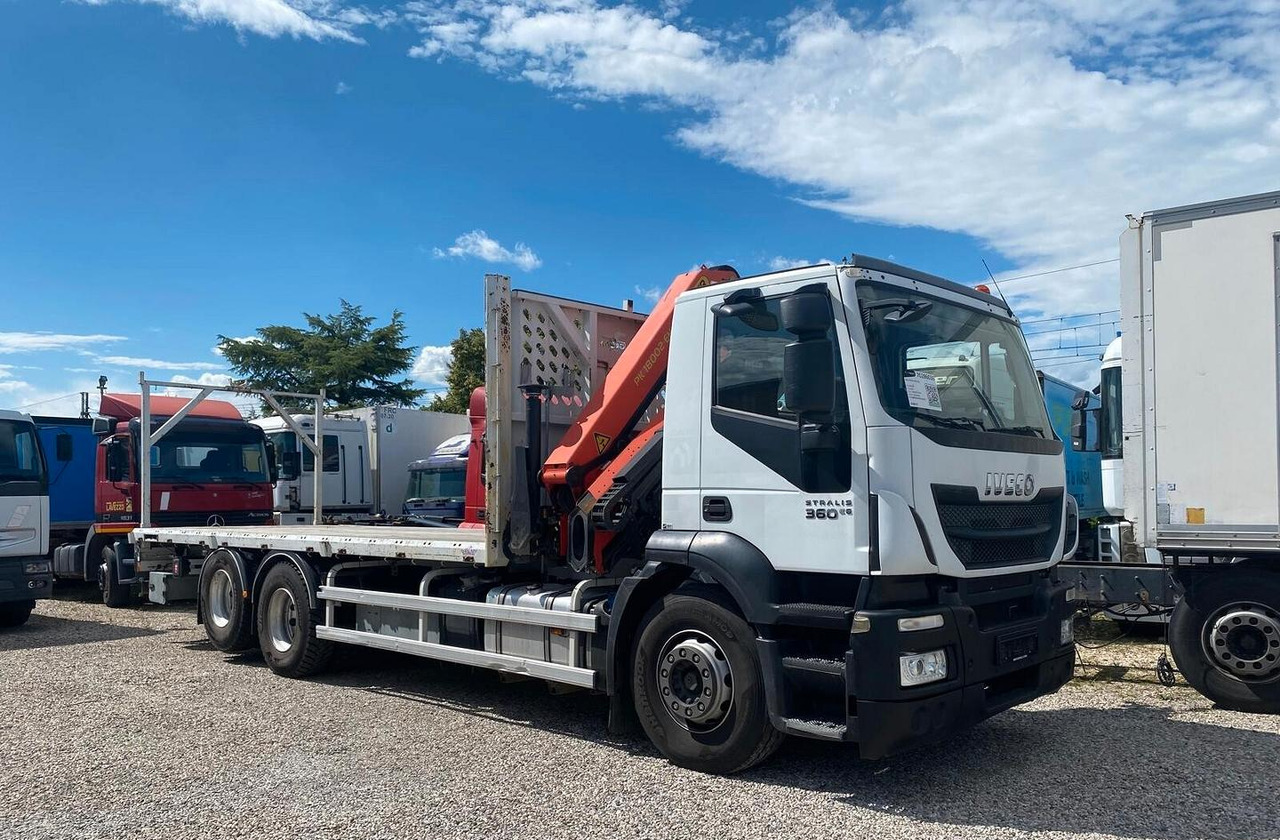 IVECO STRALIS 360 CASSONE FISSO E GRU PALFINGER - Kamion me karroceri të hapur, Kamion me vinç: foto 1 IVECO STRALIS 360 CASSONE FISSO E GRU PALFINGER - Kamion me karroceri të hapur, Kamion me vinç: foto 1