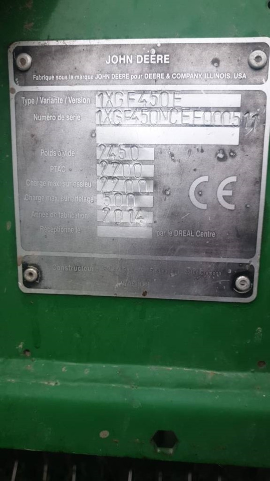 John Deere F 450 - Dengmbledhëse e rrumbullakët: foto 4 John Deere F 450 - Dengmbledhëse e rrumbullakët: foto 4