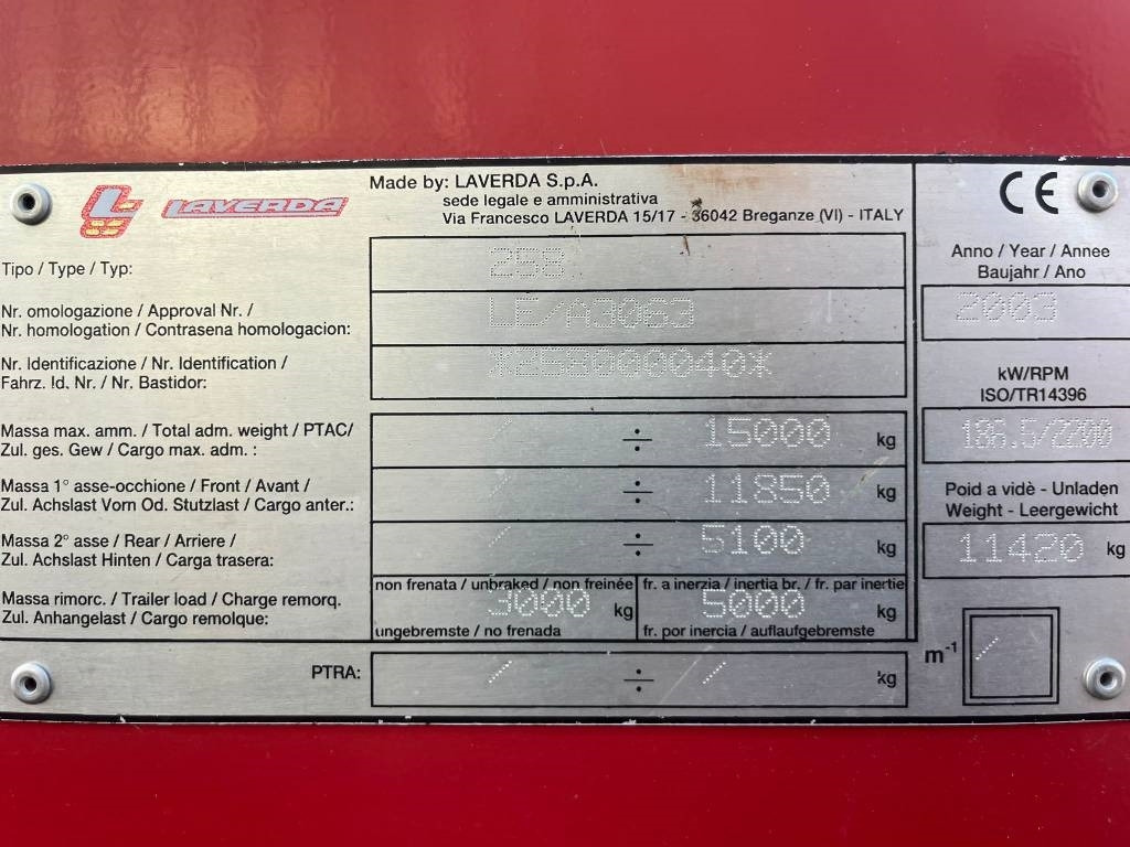 Laverda 25.50  - Autokombajnë: foto 3 Laverda 25.50  - Autokombajnë: foto 3