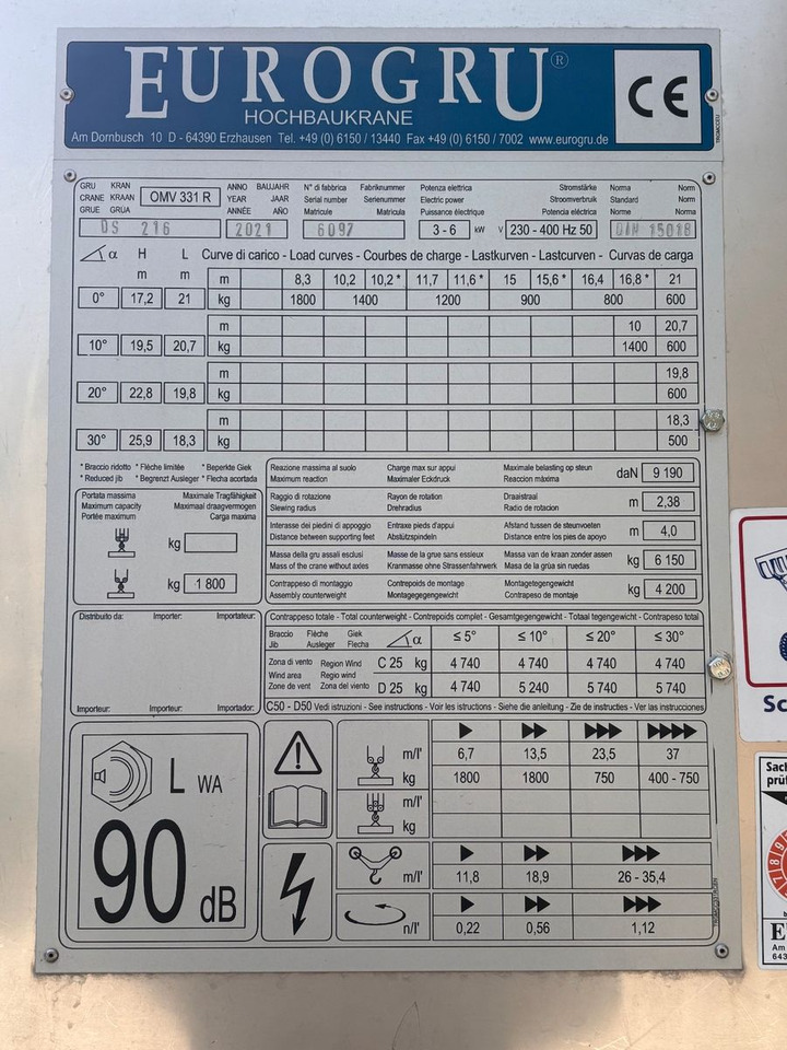 Eurogru DS216 Kran - Vinç me ngritje të shpejtë: foto 4 Eurogru DS216 Kran - Vinç me ngritje të shpejtë: foto 4