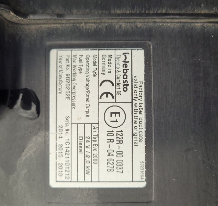 WEBASTO RENAULT RANGE T ORYGINAL - Ngrohja/ Ventilimi për Kamioni: foto 2 WEBASTO RENAULT RANGE T ORYGINAL - Ngrohja/ Ventilimi për Kamioni: foto 2