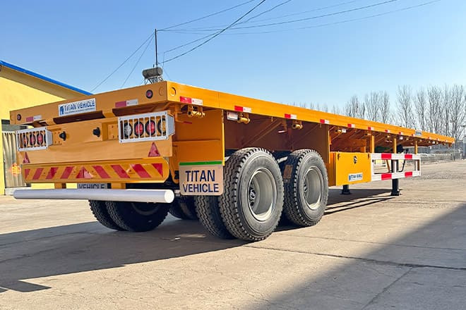 TITAN 2 Axle 40 Ft Flatbed Trailer for Sale in Uganda - Gjysmë rimorkio e hapur/ Platformë: foto 3 TITAN 2 Axle 40 Ft Flatbed Trailer for Sale in Uganda - Gjysmë rimorkio e hapur/ Platformë: foto 3