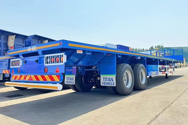 TITAN 2 Axle 45 Ft Flatbed Trailers for Sale in Algeria - Gjysmë rimorkio e hapur/ Platformë: foto 4 TITAN 2 Axle 45 Ft Flatbed Trailers for Sale in Algeria - Gjysmë rimorkio e hapur/ Platformë: foto 4
