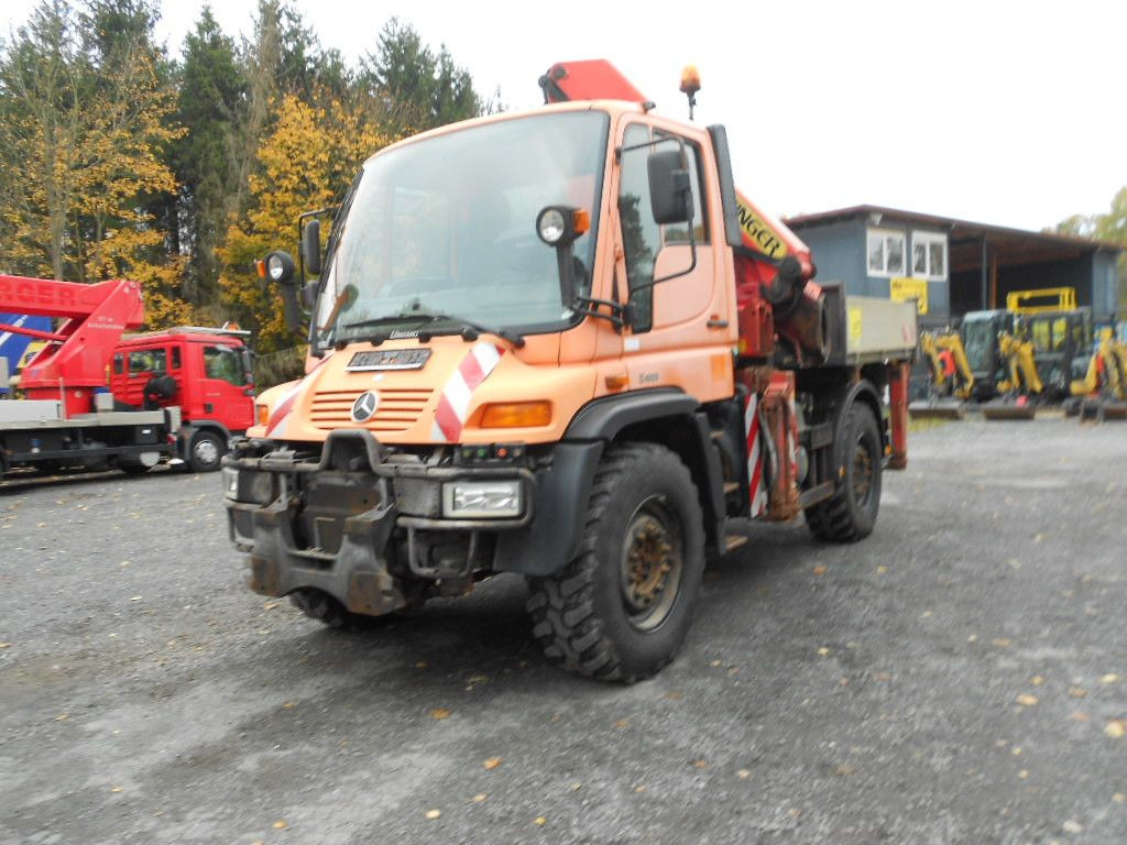 Kamion me karroceri të hapur, Kamion me vinç Unimog U400 mit Kran Palfinger PK11502: foto 27