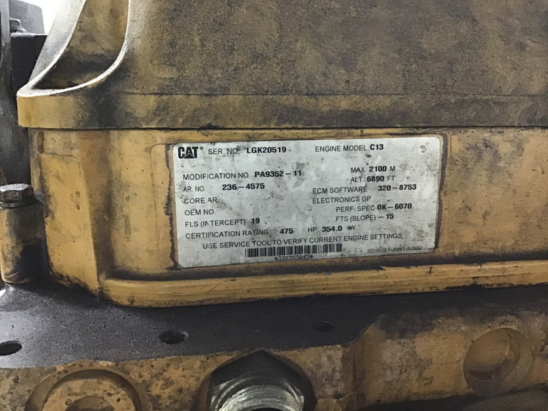 Makineri ndërtimi Caterpillar C13 LGK-2364575 FOR PARTS: foto 7