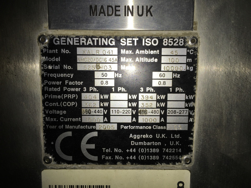 Scania DC16.43A GENERATOR 344KVA USED - Set gjeneratori: foto 2 Scania DC16.43A GENERATOR 344KVA USED - Set gjeneratori: foto 2