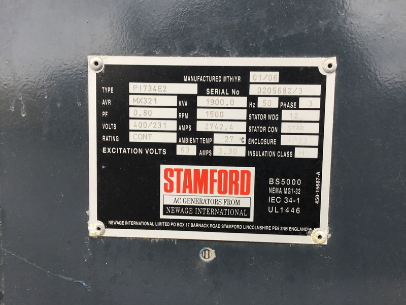 Stamford PI734E2 LOOSE GENERATOR 1900KVA NEW - Set gjeneratori: foto 4 Stamford PI734E2 LOOSE GENERATOR 1900KVA NEW - Set gjeneratori: foto 4