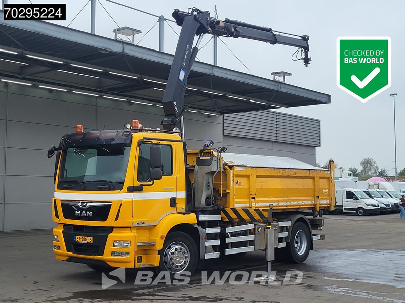 MAN TGM 18.250 TGM 4X2 NL-Truck 10m3 HSW Tipper 13Ton HMF 1300-K2 Crane Automatic Euro 6 - Kamion vetëshkarkues, Kamion me vinç: foto 1 MAN TGM 18.250 TGM 4X2 NL-Truck 10m3 HSW Tipper 13Ton HMF 1300-K2 Crane Automatic Euro 6 - Kamion vetëshkarkues, Kamion me vinç: foto 1