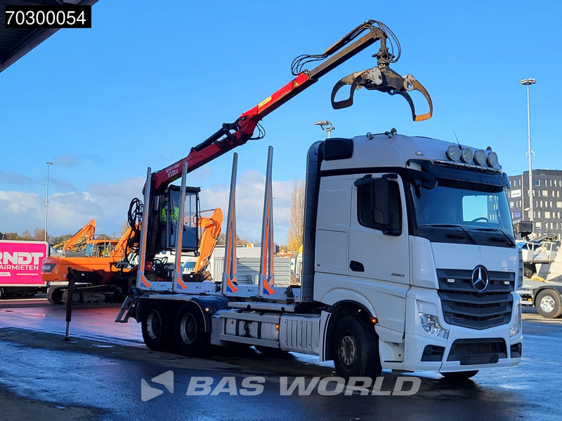 Mercedes-Benz Actros 2663 Actros 6X4 Timber truck FTG V10CX.81 wood crane Big-Axle Automatic Euro 6 - Kamion për transport druri, Kamion me vinç: foto 3 Mercedes-Benz Actros 2663 Actros 6X4 Timber truck FTG V10CX.81 wood crane Big-Axle Automatic Euro 6 - Kamion për transport druri, Kamion me vinç: foto 3