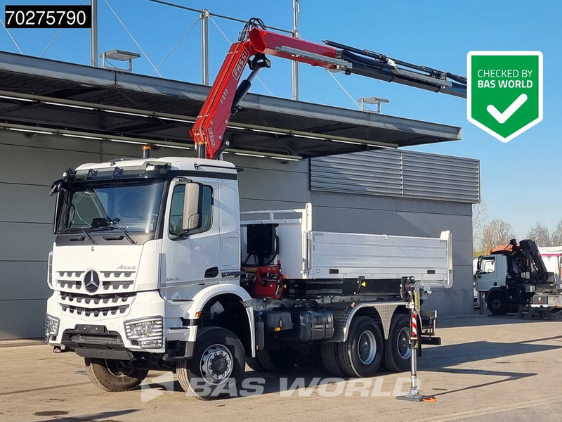 Mercedes-Benz Arocs 3348 6X6 Full Steel Retarder Fassi 25T/M Crane Kran Euro 6 - Kamion vetëshkarkues, Kamion me vinç: foto 1 Mercedes-Benz Arocs 3348 6X6 Full Steel Retarder Fassi 25T/M Crane Kran Euro 6 - Kamion vetëshkarkues, Kamion me vinç: foto 1