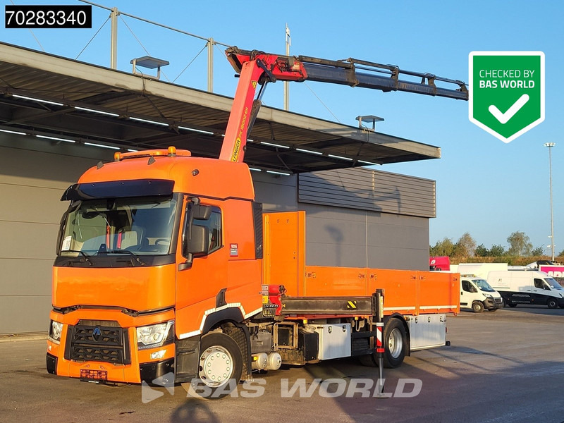 Renault T 380 4X2 Palfinger PK18002-EH Kran Crane Retarder Standklima Euro 6 - Kamion me karroceri të hapur, Kamion me vinç: foto 1 Renault T 380 4X2 Palfinger PK18002-EH Kran Crane Retarder Standklima Euro 6 - Kamion me karroceri të hapur, Kamion me vinç: foto 1
