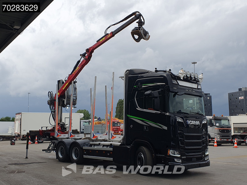 Scania S650 S 6X4 Tajfun LIV100K Kran Holztransport Retarder 3-Pedals Euro 6 - Kamion për transport druri, Kamion me vinç: foto 3 Scania S650 S 6X4 Tajfun LIV100K Kran Holztransport Retarder 3-Pedals Euro 6 - Kamion për transport druri, Kamion me vinç: foto 3