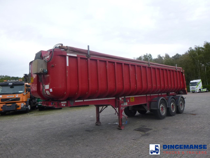 Fruehauf Tipper trailer alu 34.6 m3 + tarpaulin - Gjysmë rimorkio vetëshkarkuese: foto 1 Fruehauf Tipper trailer alu 34.6 m3 + tarpaulin - Gjysmë rimorkio vetëshkarkuese: foto 1