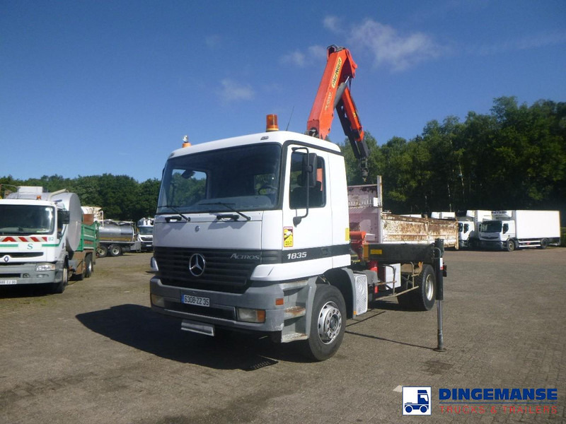 Mercedes-Benz Actros 1835 4x2 tipper + Palfinger PK12000 - Kamion me vinç: foto 1 Mercedes-Benz Actros 1835 4x2 tipper + Palfinger PK12000 - Kamion me vinç: foto 1