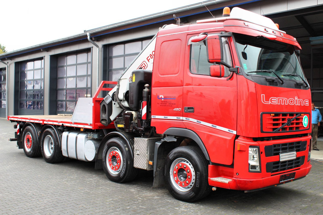 Volvo FM 480 8x2 Pritsche + FASSI F800XP Kran 6x - Kamion me karroceri të hapur, Kamion me vinç: foto 1 Volvo FM 480 8x2 Pritsche + FASSI F800XP Kran 6x - Kamion me karroceri të hapur, Kamion me vinç: foto 1