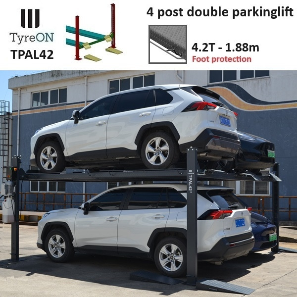 TPAL42 mobile double 4 post parking lift for car - 4.2T - Height 188 cm - Long 415 cm runways with automatic roll-off protection - 230V - To park 4 vehicles - Pajisjet e ofiçinës: foto 1 TPAL42 mobile double 4 post parking lift for car - 4.2T - Height 188 cm - Long 415 cm runways with automatic roll-off protection - 230V - To park 4 vehicles - Pajisjet e ofiçinës: foto 1