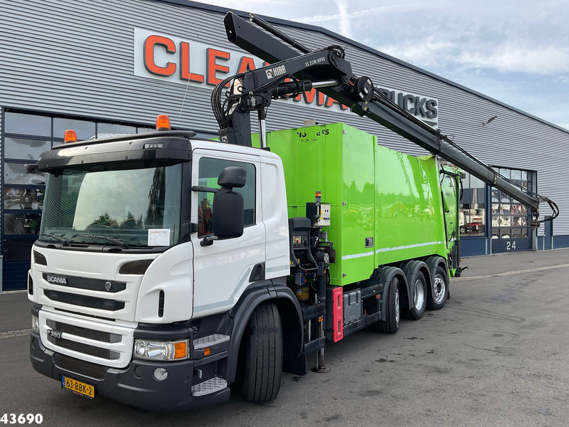 Scania P 360 Faun 18m³ + Hiab crane + Underground Container Washing Installation - Kamion mbeturinash: foto 1 Scania P 360 Faun 18m³ + Hiab crane + Underground Container Washing Installation - Kamion mbeturinash: foto 1