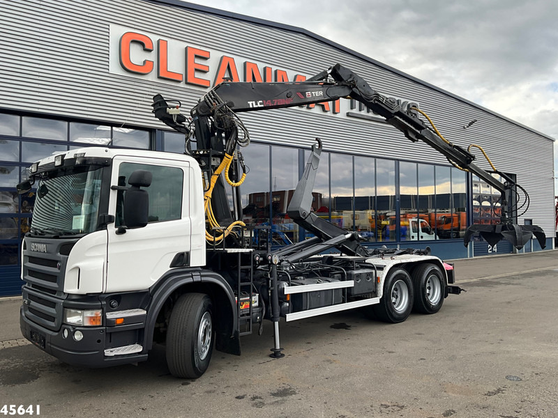 Scania P 380 Terex 14 Tonmeter laadkraan met Poliepgrijper! - Kamion vetëngarkues, Kamion me vinç: foto 1 Scania P 380 Terex 14 Tonmeter laadkraan met Poliepgrijper! - Kamion vetëngarkues, Kamion me vinç: foto 1
