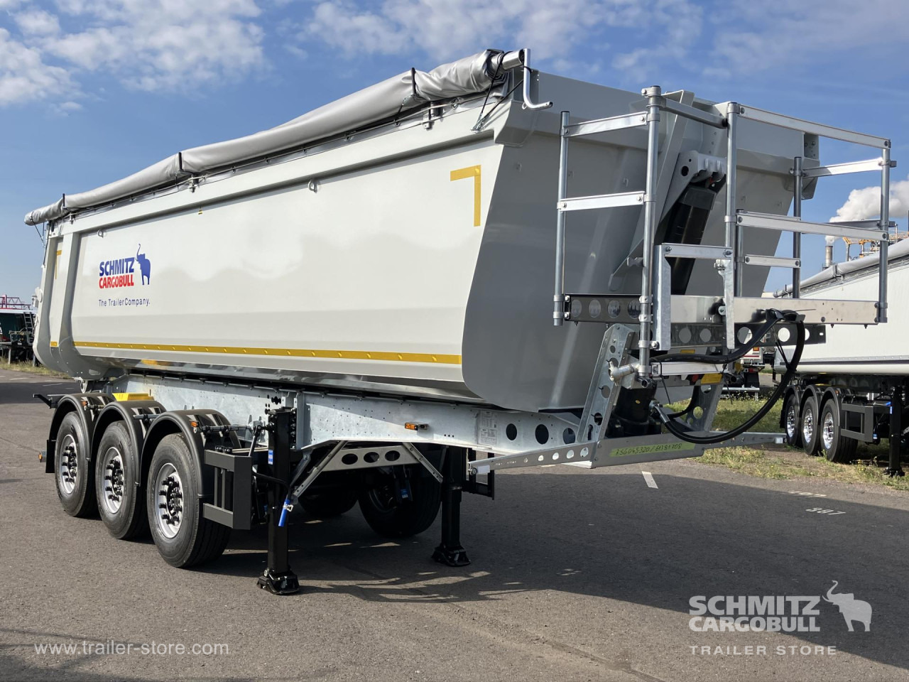 SCHMITZ Auflieger Kipper Stahlrundmulde 29m³ - Gjysmë rimorkio vetëshkarkuese: foto 1 SCHMITZ Auflieger Kipper Stahlrundmulde 29m³ - Gjysmë rimorkio vetëshkarkuese: foto 1