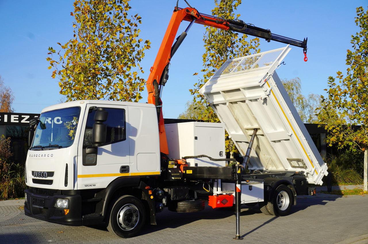 IVECO Eurocargo 120E18 Crane Palfinger / 3-way tipper / sleeper cab - Kamion me vinç: foto 1 IVECO Eurocargo 120E18 Crane Palfinger / 3-way tipper / sleeper cab - Kamion me vinç: foto 1
