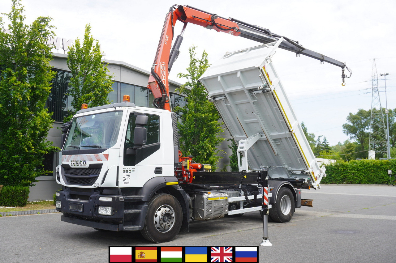 IVECO STRALIS 330 E6 / FASSI 195A 8.5 T / 3-side tipper - Kamion me vinç: foto 1 IVECO STRALIS 330 E6 / FASSI 195A 8.5 T / 3-side tipper - Kamion me vinç: foto 1