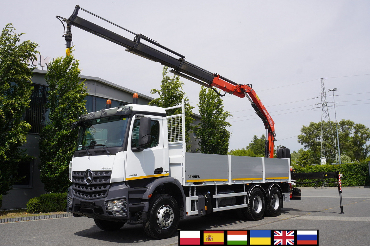 MERCEDES-BENZ Arocs 2633 flatbed truck / Crane FASSI F155A.0.23 / REMOTE CONTROL / 230,000 km - Kamion me karroceri të hapur, Kamion me vinç: foto 1 MERCEDES-BENZ Arocs 2633 flatbed truck / Crane FASSI F155A.0.23 / REMOTE CONTROL / 230,000 km - Kamion me karroceri të hapur, Kamion me vinç: foto 1