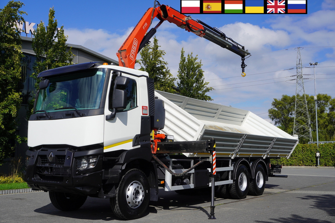 RENAULT K380 6×4 / FASSI F175 crane 7.85 t / 120 thousand km! / 2-sided tipper - Kamion me vinç: foto 1 RENAULT K380 6×4 / FASSI F175 crane 7.85 t / 120 thousand km! / 2-sided tipper - Kamion me vinç: foto 1