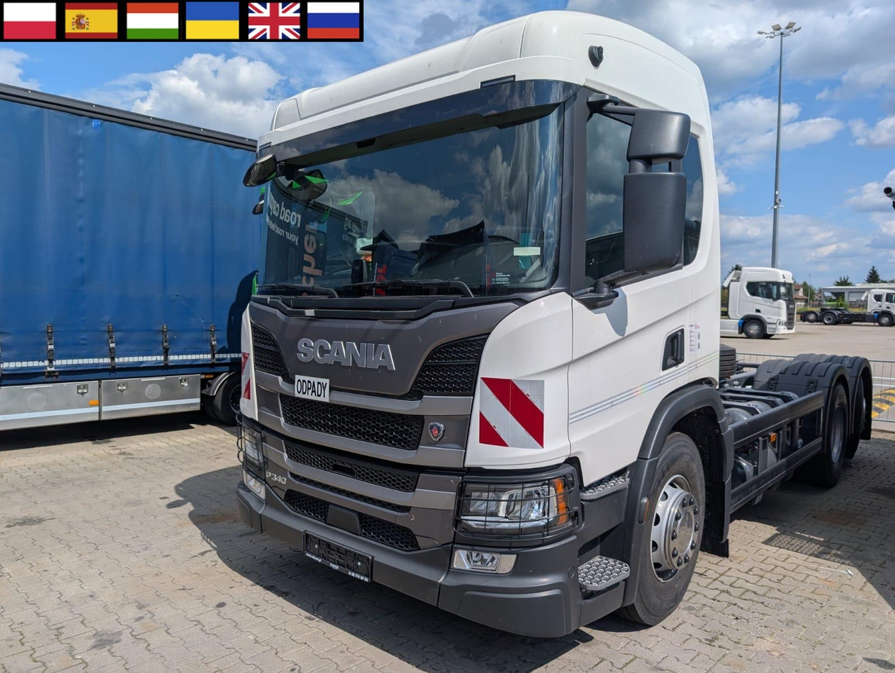 SCANIA P 340 B6x2*4NA / chassis frame / steering axle / CNG / large cab / 8 units - Kamion mbeturinash: foto 1 SCANIA P 340 B6x2*4NA / chassis frame / steering axle / CNG / large cab / 8 units - Kamion mbeturinash: foto 1