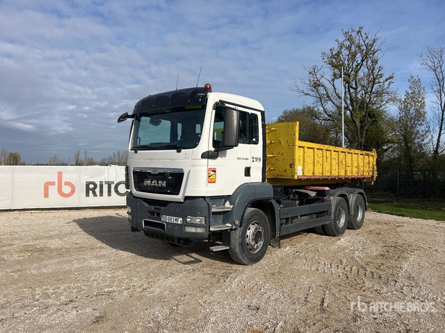 2014 MAN TGS33.480 6x4 Camion Polybenne Ampliroll Roll-Off Truck - Kamion vetëngarkues: foto 1 2014 MAN TGS33.480 6x4 Camion Polybenne Ampliroll Roll-Off Truck - Kamion vetëngarkues: foto 1