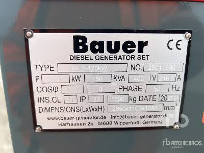BAUER GFS-120KW 150 kVA Skid-Mounted (Unused) - Set gjeneratori: foto 5 BAUER GFS-120KW 150 kVA Skid-Mounted (Unused) - Set gjeneratori: foto 5