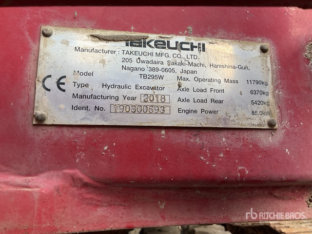 2018 Takeuchi TB295W 4x4 Highway Wheeled Excavator - Ekskavator me goma: foto 3 2018 Takeuchi TB295W 4x4 Highway Wheeled Excavator - Ekskavator me goma: foto 3